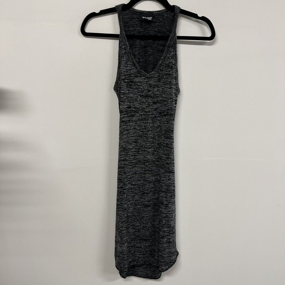 Wilfred Free Yasmin Maxi Dress XXS Gray Knit Tank Open Back Minimalist Casual